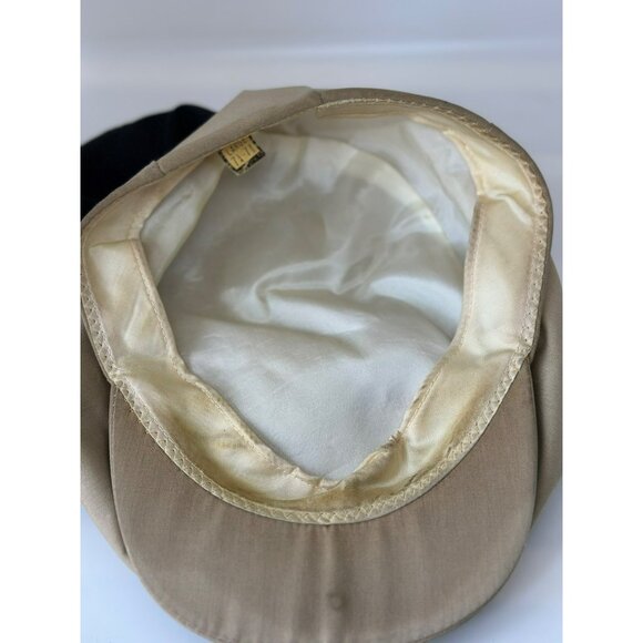 VTG Dickies Set of 2 Cabbie Hat Black Beige Newsboy Flat Cap Men's - Picture 5 of 9